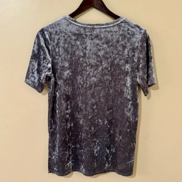 Dynamite Grey Silver Crushed Velvet  T Shirt Top Size S - Picture 4 of 4